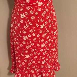 J.Crew Mercantile red and white floral skirt